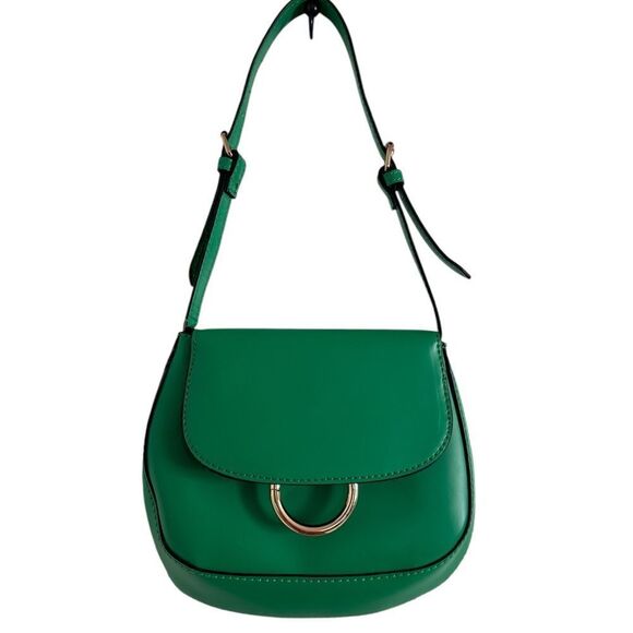 Forever 21 Green PU Solid Shoulder EUC - Picture 2 of 6